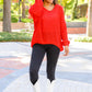 Seasonal Shift Long Sleeve Knit Sweater In Red