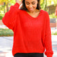 Seasonal Shift Long Sleeve Knit Sweater In Red