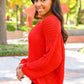 Seasonal Shift Long Sleeve Knit Sweater In Red