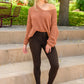 Seasonal Shift Long Sleeve Knit Sweater In Toffee