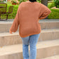 Seasonal Shift Long Sleeve Knit Sweater In Toffee