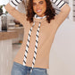 Secret Stripes Cowl Neck Top