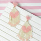 PREORDER: Seed Bead Tassel Heart Earrings in Two Colors
