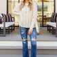 Seeing Patterns Loose Fit Knit Sweater In Cream