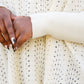 Seeing Patterns Loose Fit Knit Sweater In Cream