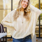 Seeing Patterns Loose Fit Knit Sweater In Cream