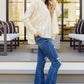 Seeing Patterns Loose Fit Knit Sweater In Cream