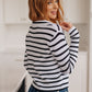 Self Improvement V-Neck Striped Sweater