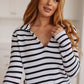 Self Improvement V-Neck Striped Sweater