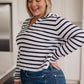 Self Improvement V-Neck Striped Sweater