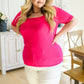 Sentimental Feelings Square Neck Top in Fuchsia