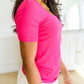 Sentimental Feelings Square Neck Top in Fuchsia