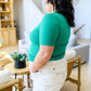 Sentimental Feelings Square Neck Top in Kelly Green