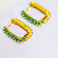 Set in Stone Rainbow Huggie Earrings