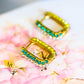 Set in Stone Rainbow Huggie Earrings