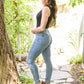 Judy Blue Tummy Control Distressed  Skinny Jeans
