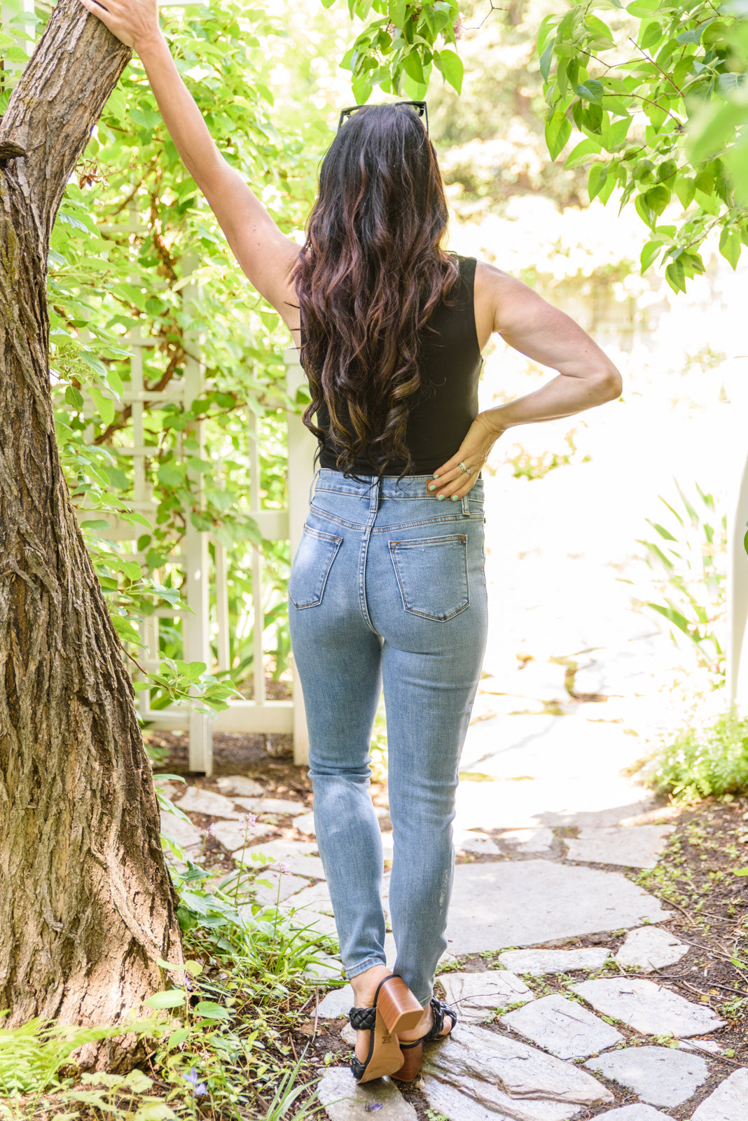 Judy Blue Tummy Control Distressed  Skinny Jeans
