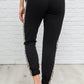 Side Panel Animal Print Sweatpants In Black