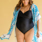 Side Trip Draped Kimono in Teal