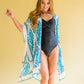 Side Trip Draped Kimono in Teal