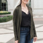 Sienna Sweater knit Cardigan In Olive