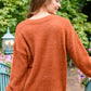 Sierra Long Sleeve Eyelash Sweater Knit Top In Rust