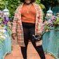 Sierra Long Sleeve Eyelash Sweater Knit Top In Rust