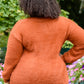 Sierra Long Sleeve Eyelash Sweater Knit Top In Rust