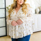 Sing Softly Lace Trim Floral Blouse