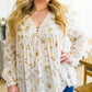 Sing Softly Lace Trim Floral Blouse