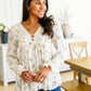 Sing Softly Lace Trim Floral Blouse