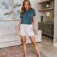 Sitting, Waiting, Wishing Linen Blend Shorts in Oatmeal