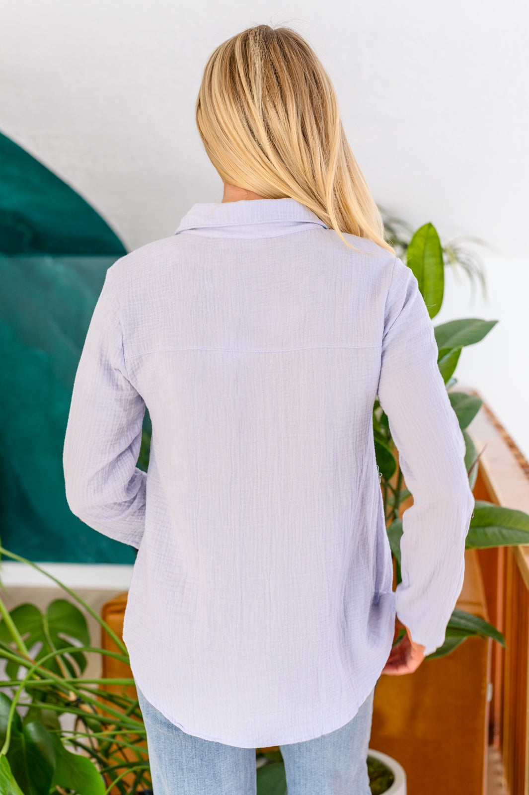 Skies The Limit Button Up in Lavender Blue