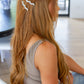 Sleek Waves Hair Clip in White Tortoise