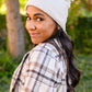 Slouchy Boucle Pom Beanie In Ivory