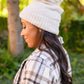 Slouchy Boucle Pom Beanie In Ivory