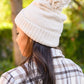 Slouchy Boucle Pom Beanie In Ivory