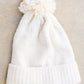 Slouchy Boucle Pom Beanie In Ivory