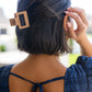 Small Square Claw Clip in Light Brown