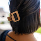 Small Square Claw Clip in Light Brown
