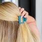 Small Square Claw Clip in Matte Teal