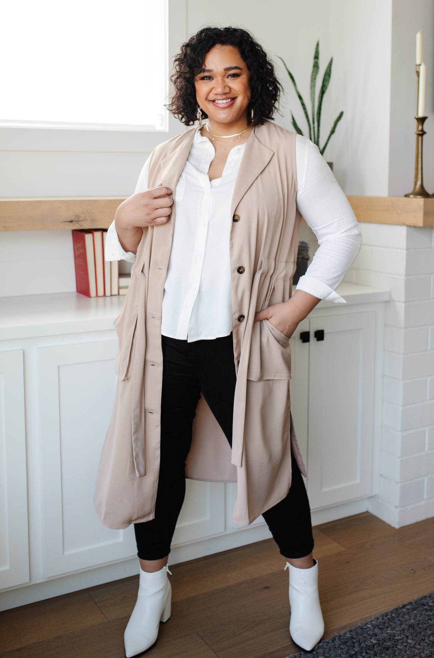 Small Talk Sleeveless Trench