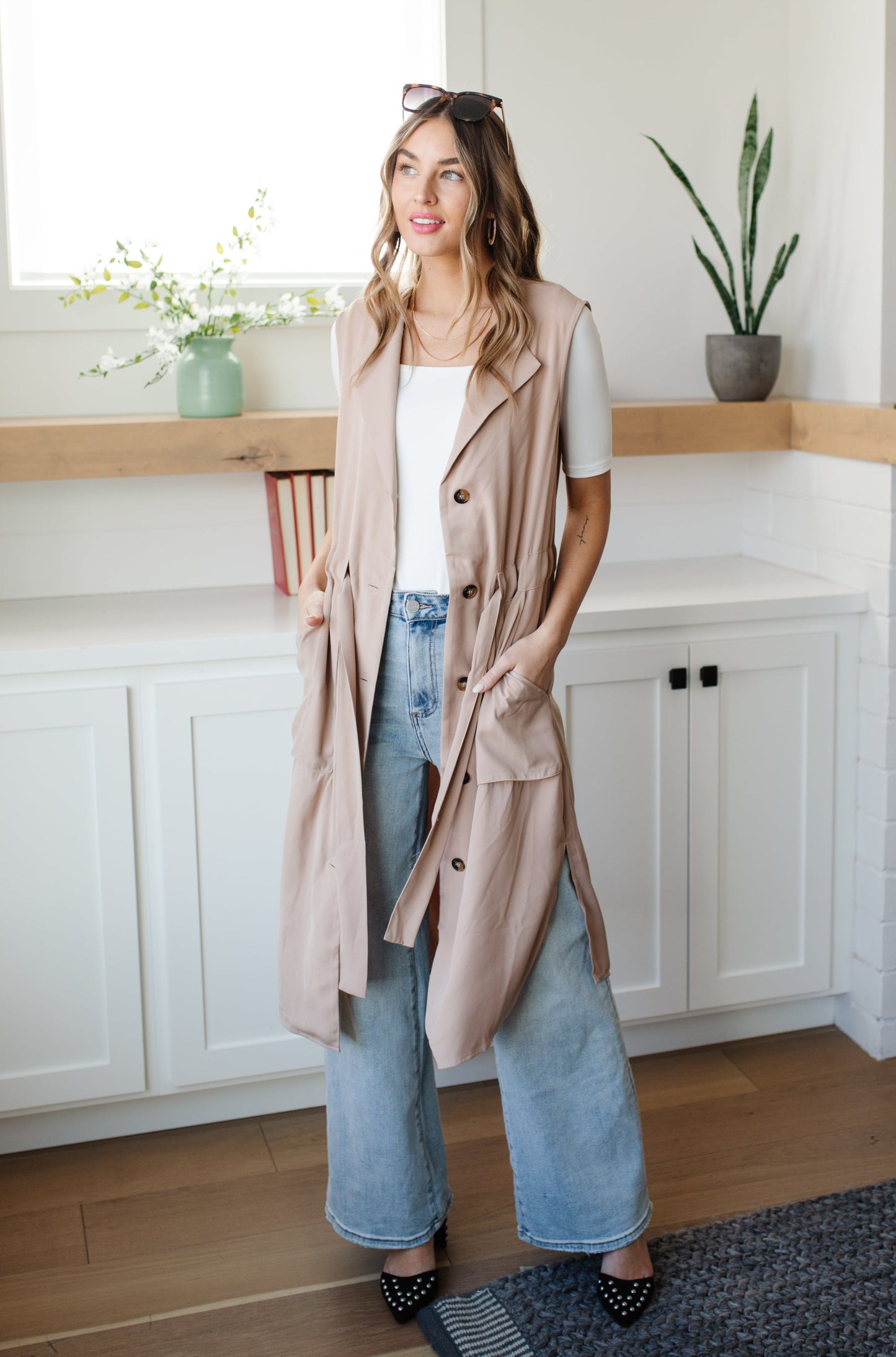 Small Talk Sleeveless Trench