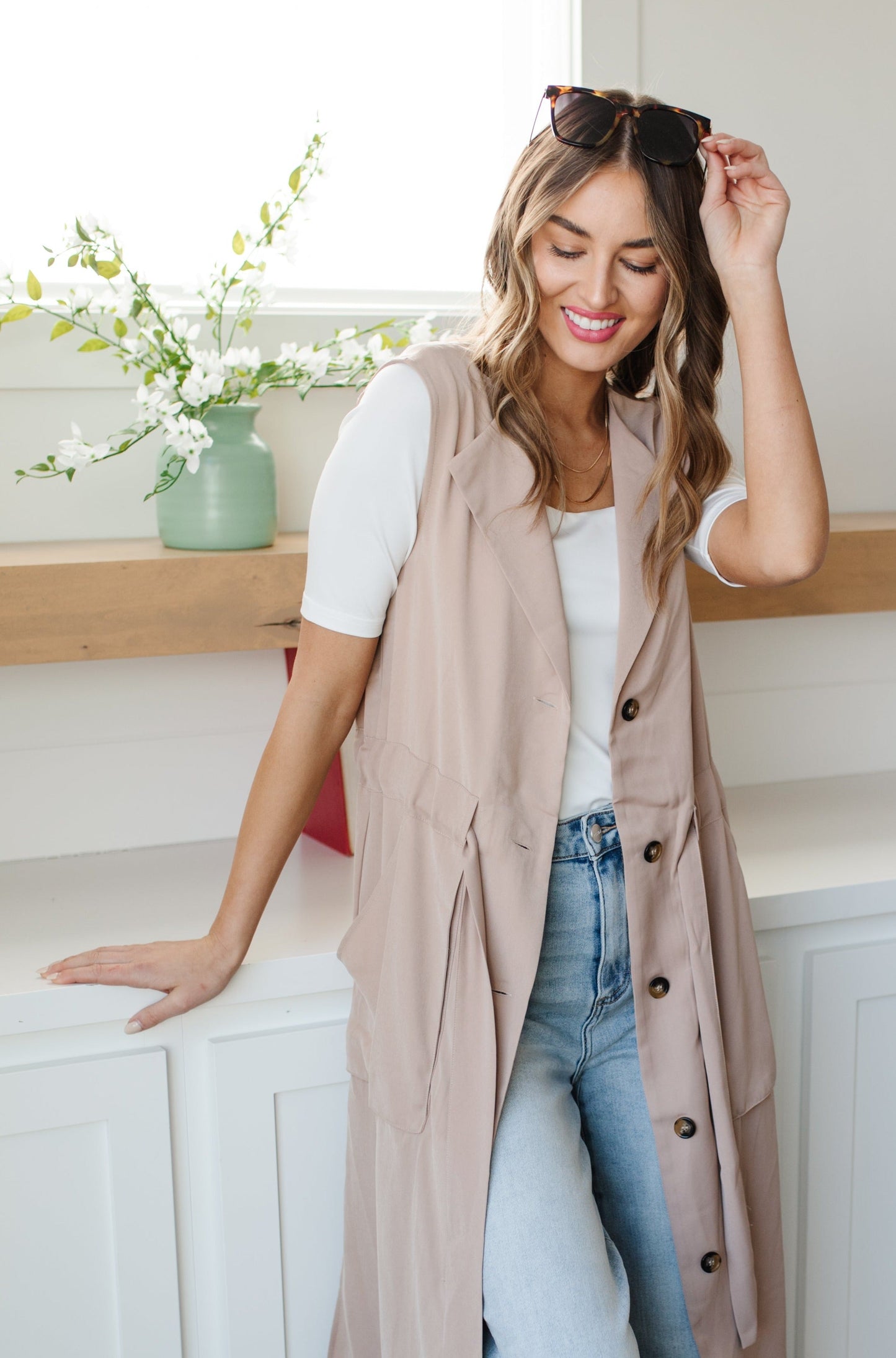 Small Talk Sleeveless Trench