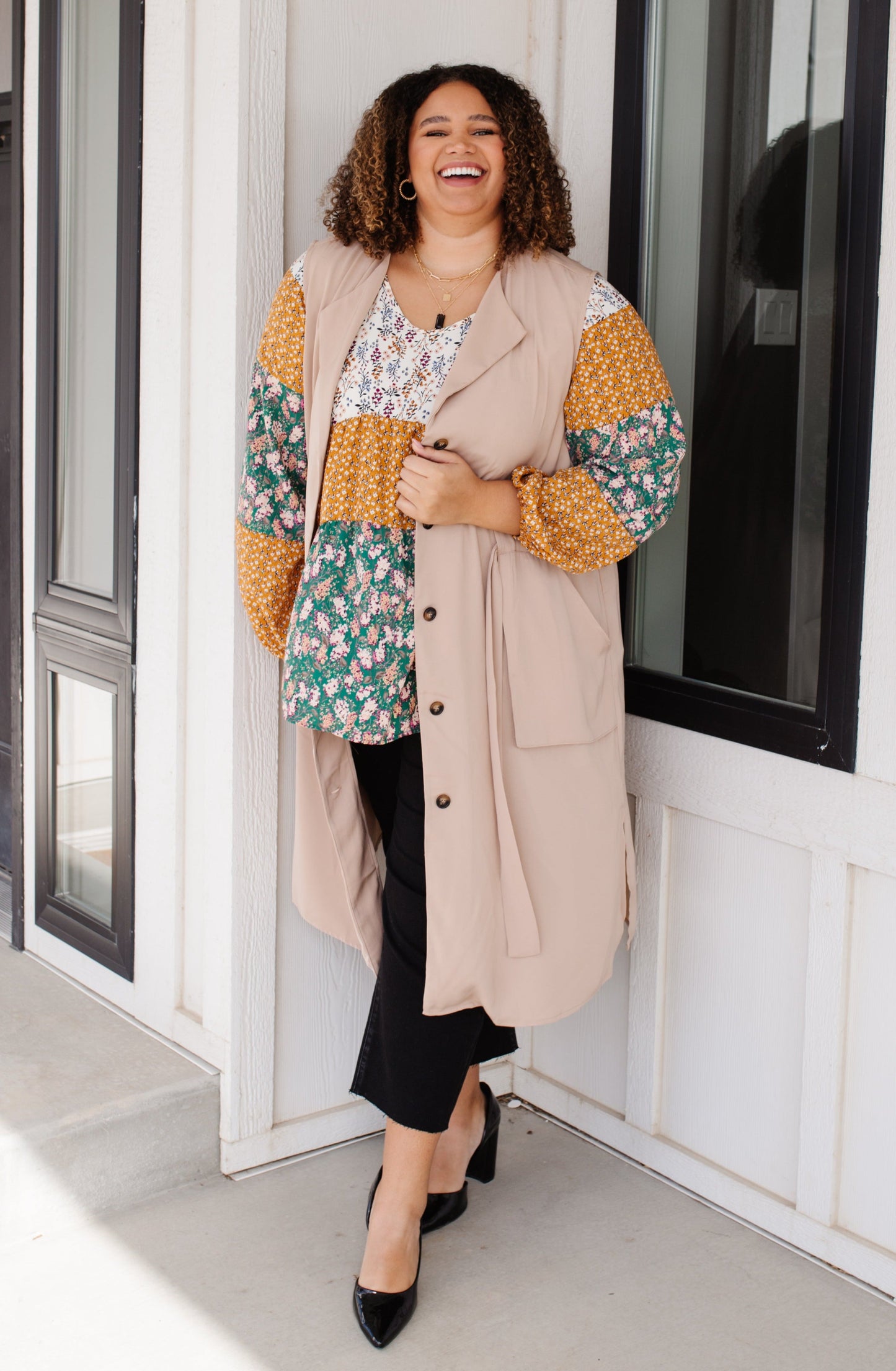 Small Talk Sleeveless Trench