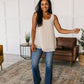 So Far So Good Swiss Dot Sleeveless Top in Sand