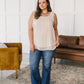 So Far So Good Swiss Dot Sleeveless Top in Sand