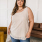 So Far So Good Swiss Dot Sleeveless Top in Sand
