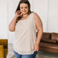 So Far So Good Swiss Dot Sleeveless Top in Sand