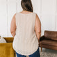 So Far So Good Swiss Dot Sleeveless Top in Sand